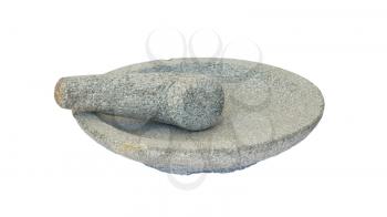 Stone mortar isolated on a white background