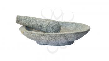 Stone mortar isolated on a white background