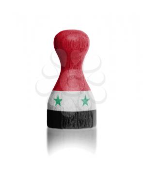 Wooden pawn with a painting of a flag, Syria
