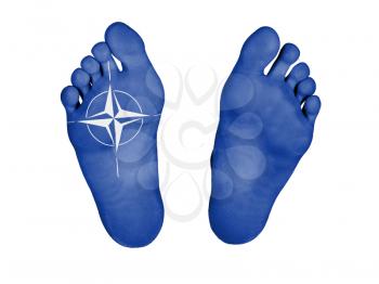 Feet isolated on a white background, NATO symbol