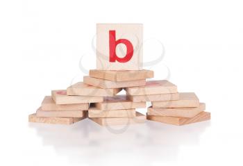 Alphabet - abstract of vintage wooden blocks - letter B