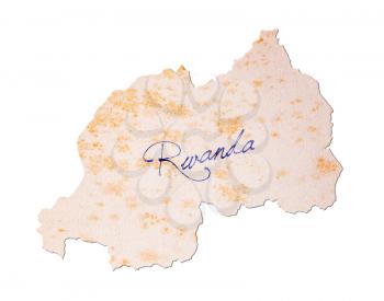 Old paper with handwriting, blue ink - Rwanda