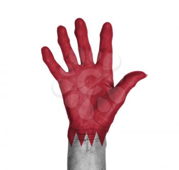 Hand symbol, saying five, saying hello or saying stop, Bahrain
