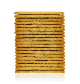 Simple crackers isolated on a white background