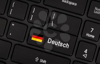 Enter button with flag Germany - Concept of language (learning or translate)