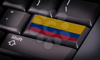 Flag on button keyboard, flag of Colombia
