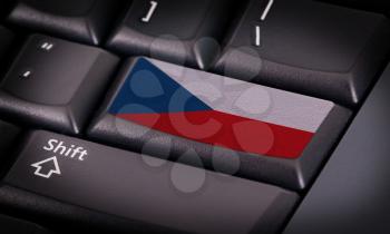 Flag on button keyboard, flag of Czech Republic