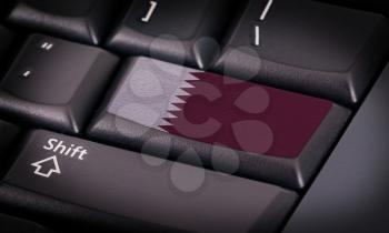 Flag on button keyboard, flag of Qatar