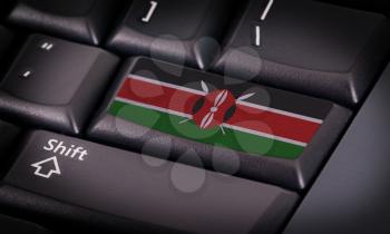 Flag on button keyboard, flag of Kenya