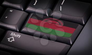 Flag on button keyboard, flag of Malawi