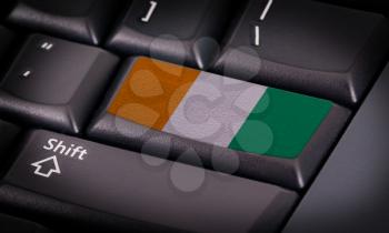 Flag on button keyboard, flag of the Ivory Coast