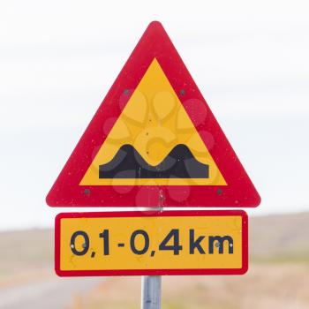 Road sign in Iceland - Speed bumps ahead