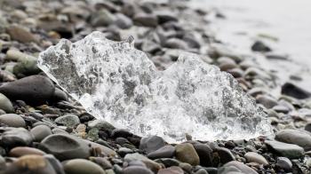 Close-up of melting ice in Jokulsarlon glacial lake in southeast Iceland