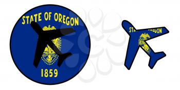 Nation flag - Airplane isolated on white - Oregon