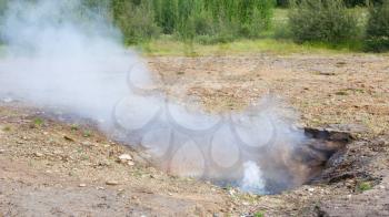 Little geyser in the Geysir hot spring area - Iceland