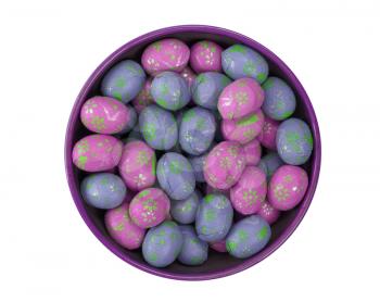 Colorful chocolate easter eggs - Isolated on white