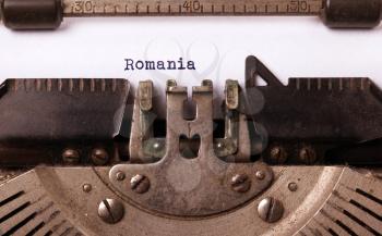 Inscription made by vintage typewriter, country, Romania
