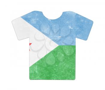 Simple t-shirt, flithy and vintage look, isolated on white - Djibouti