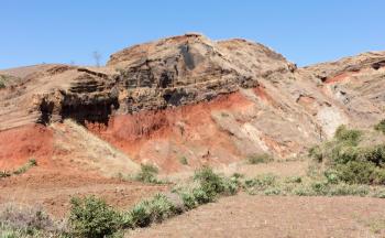 The famous red sand of Madagascar, Africa