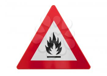 Traffic sign isolated - Fire - Isolated on white