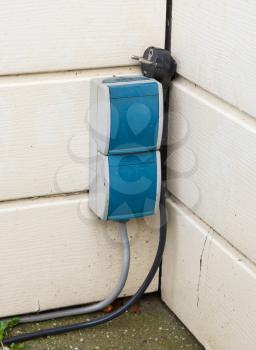 Main outlet port with the plastic cover, outside