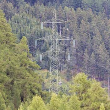 Large electric pylon in the Alps - Austria