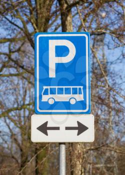 Coach parking only sign in the Netherlands