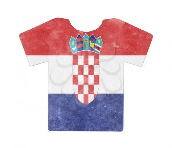 Simple t-shirt, flithy and vintage look, isolated on white - Croatia