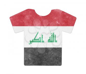Simple t-shirt, flithy and vintage look, isolated on white - Iraq