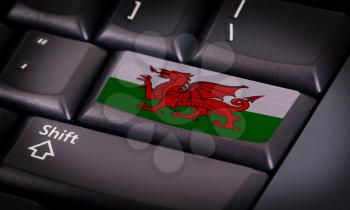Flag on button keyboard, flag of Wales
