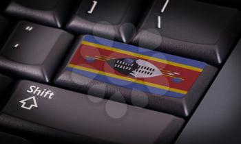 Flag on button keyboard, flag of Swaziland