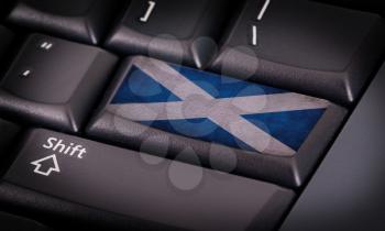 Flag on button keyboard, flag of Scotland
