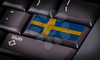 Flag on button keyboard, flag of Sweden
