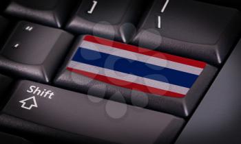 Flag on button keyboard, flag of Thailans