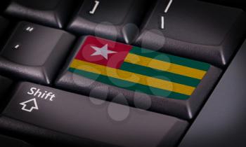 Flag on button keyboard, flag of Togo