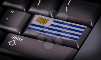 Flag on button keyboard, flag of Uruguay