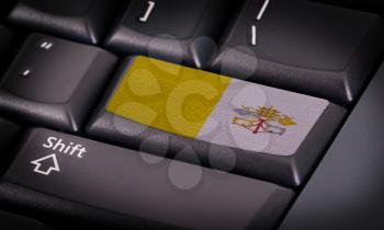 Flag on button keyboard, flag of Vatican City