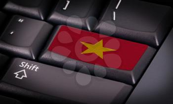 Flag on button keyboard, flag of Vietnam
