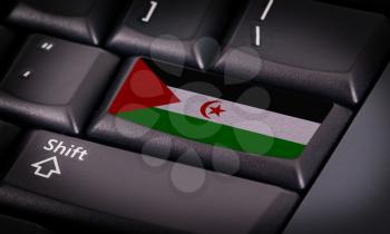 Flag on button keyboard, flag of Western Sahara