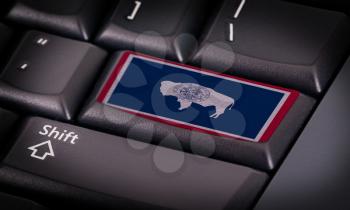 Flag on button keyboard, flag of Wyoming