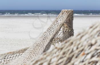 Fishnet on a beach in the Netherlands