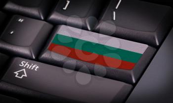 Flag on button keyboard, flag of Bulgaria