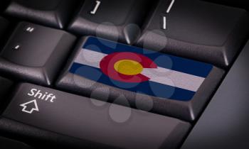Flag on button keyboard, flag of Colorado
