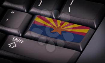 Flag on button keyboard, flag of Arizona