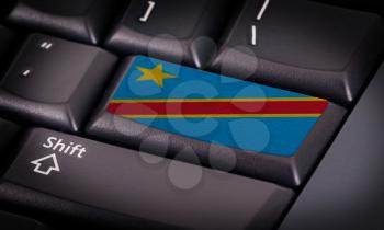 Flag on button keyboard, flag of Congo