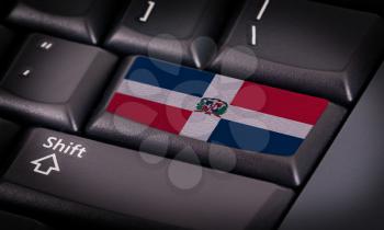 Flag on button keyboard, flag of Dominican Republic