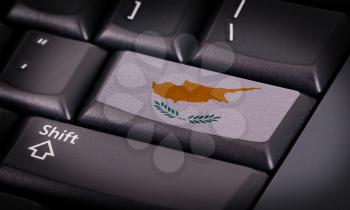 Flag on button keyboard, flag of Cyprus