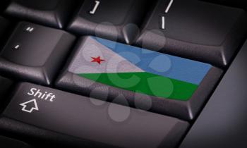 Flag on button keyboard, flag of Djibouti