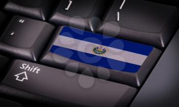 Flag on button keyboard, flag of El Salvador
