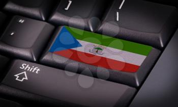 Flag on button keyboard, flag of Equatorial Guinea